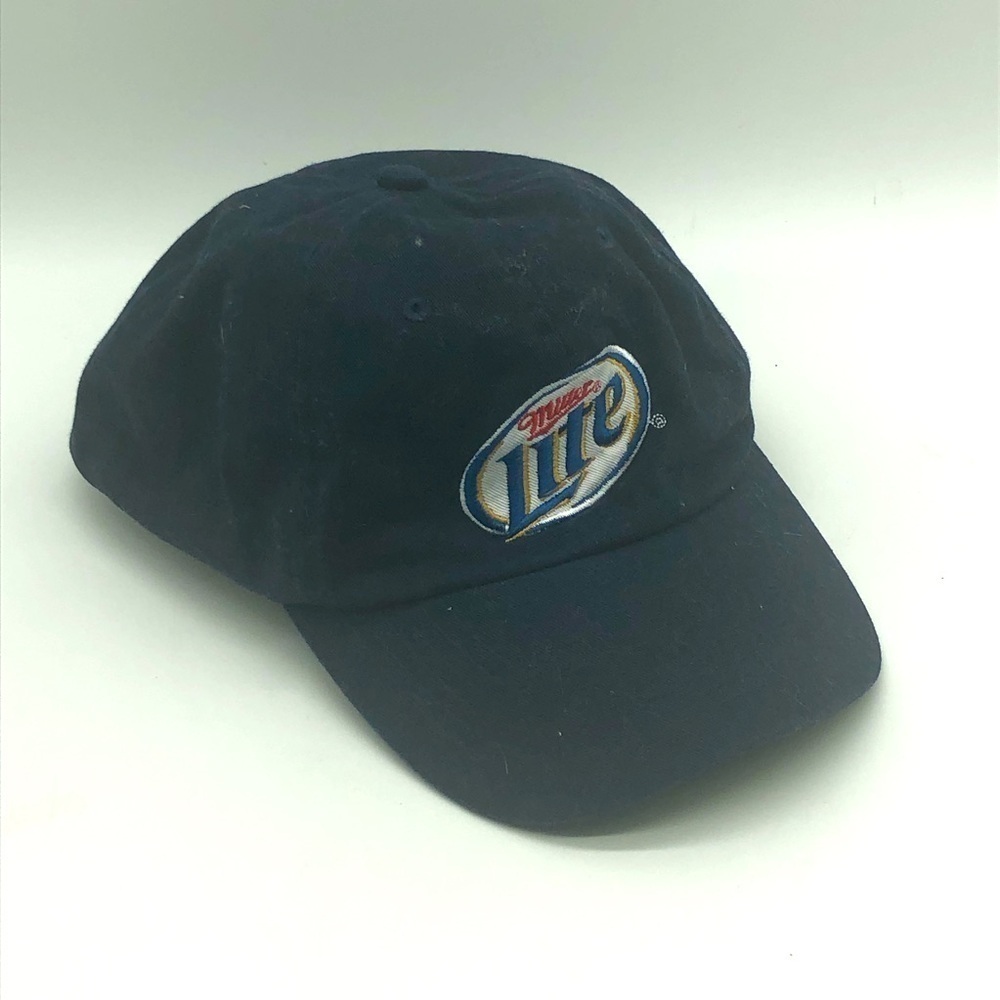 Miller Lite Hat Navy Embroidered Logo Adjustable Strapback Baseball Cap